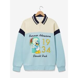 Disney Our Universe Donald Duck "Summer Adventure" Colorblock Polo Sweatshirt